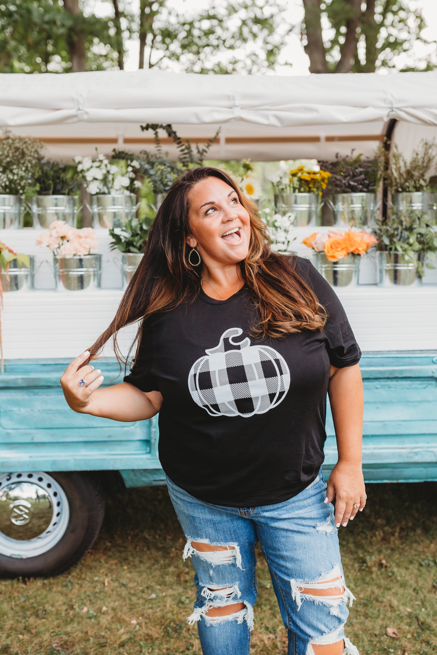 White Plaid Pumpkin