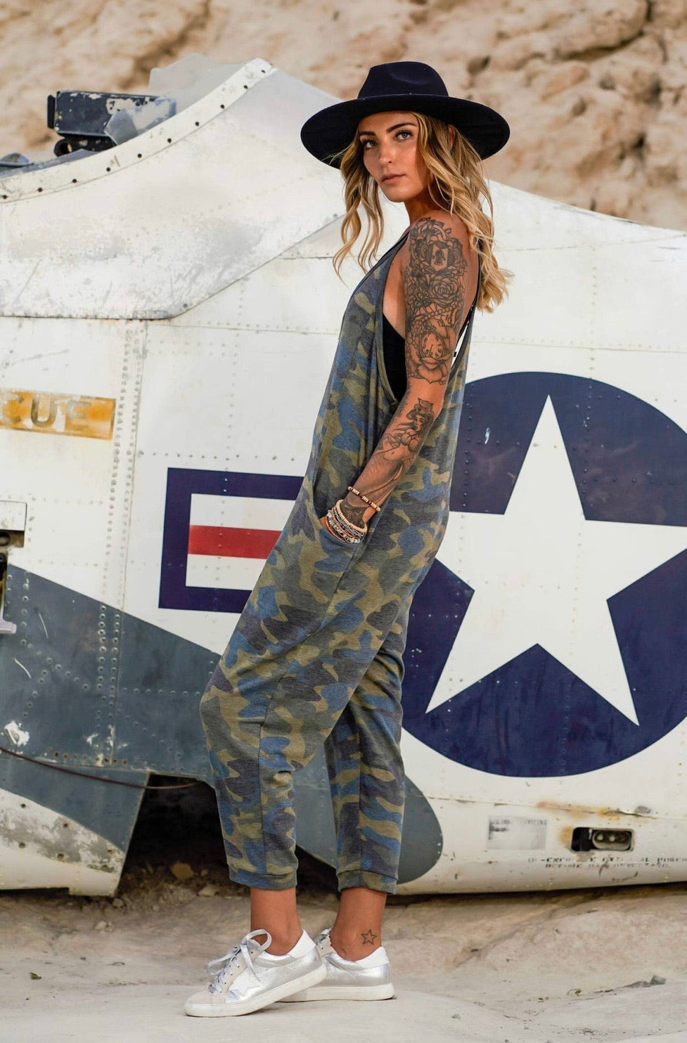 Camo jumpsuit 2024 with patches