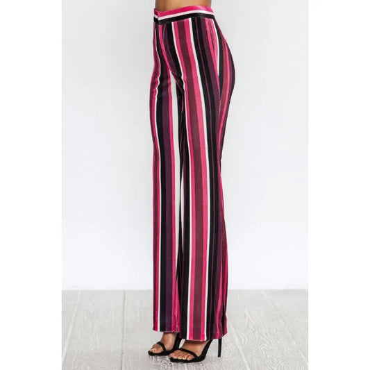High Rise Berry Knit Flares
