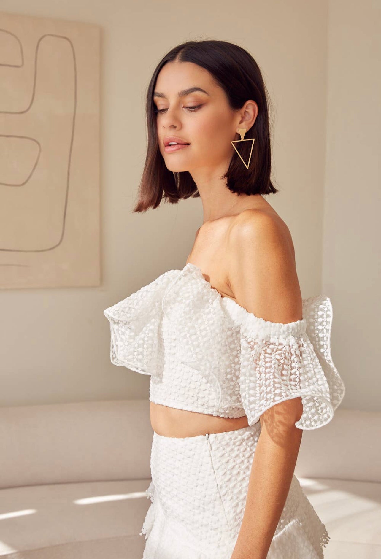 off the shoulder lace top
