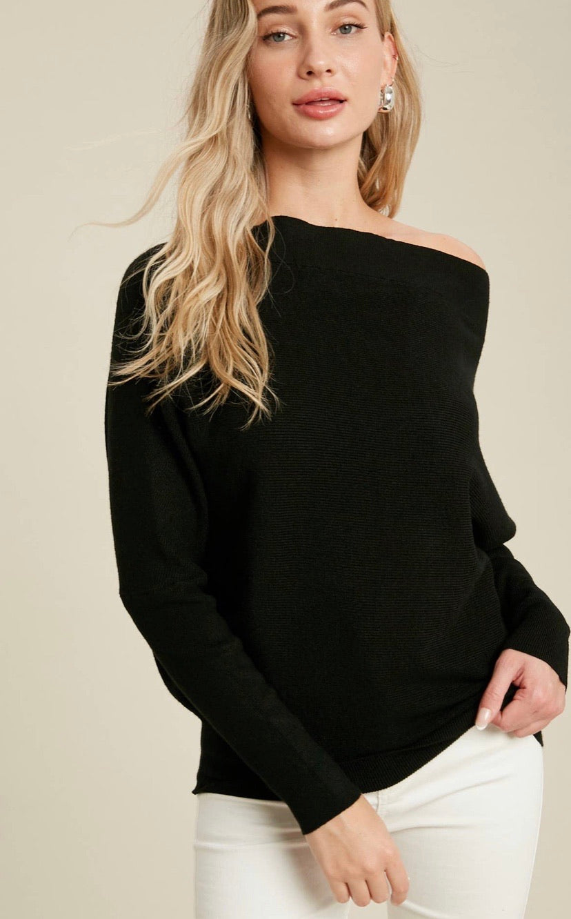 Black Batwing Pullover