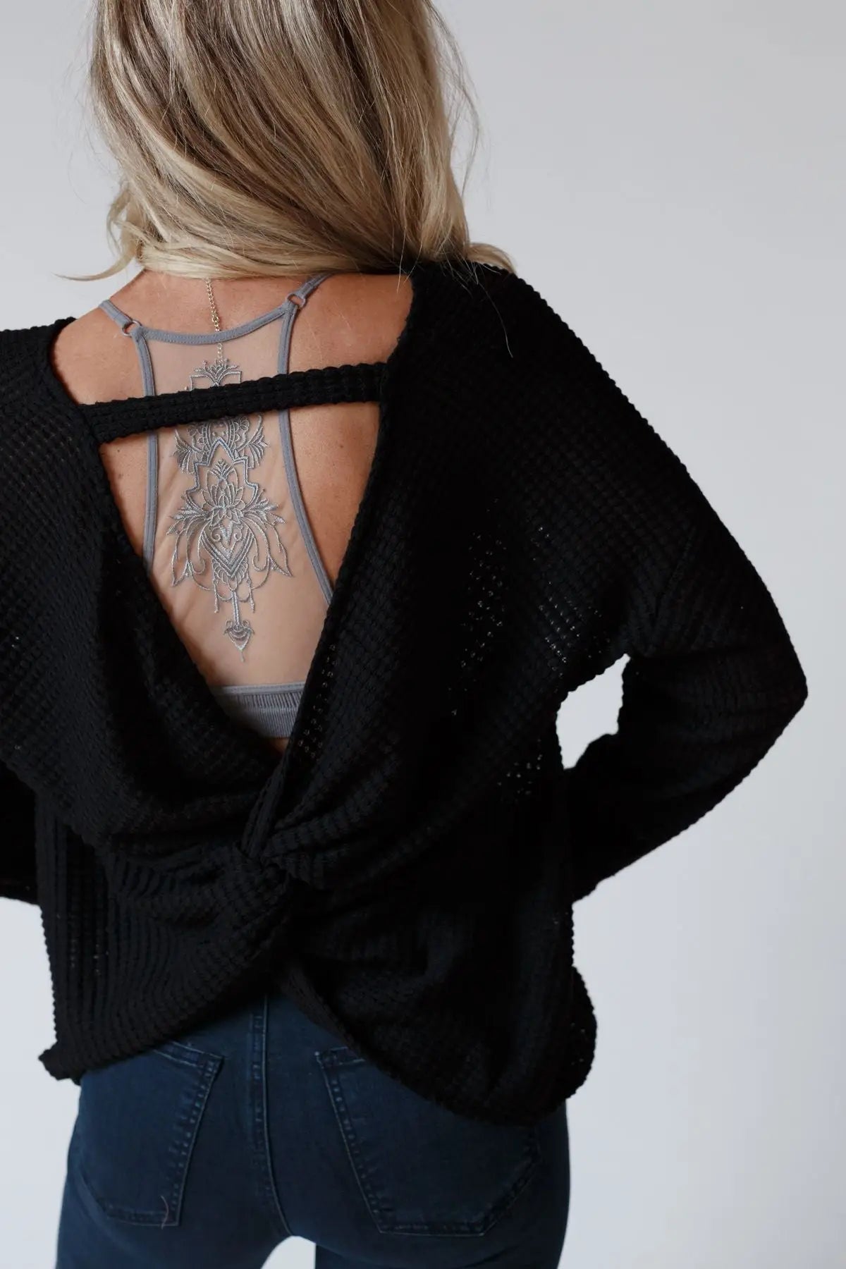 Black Open Back Thermal Top