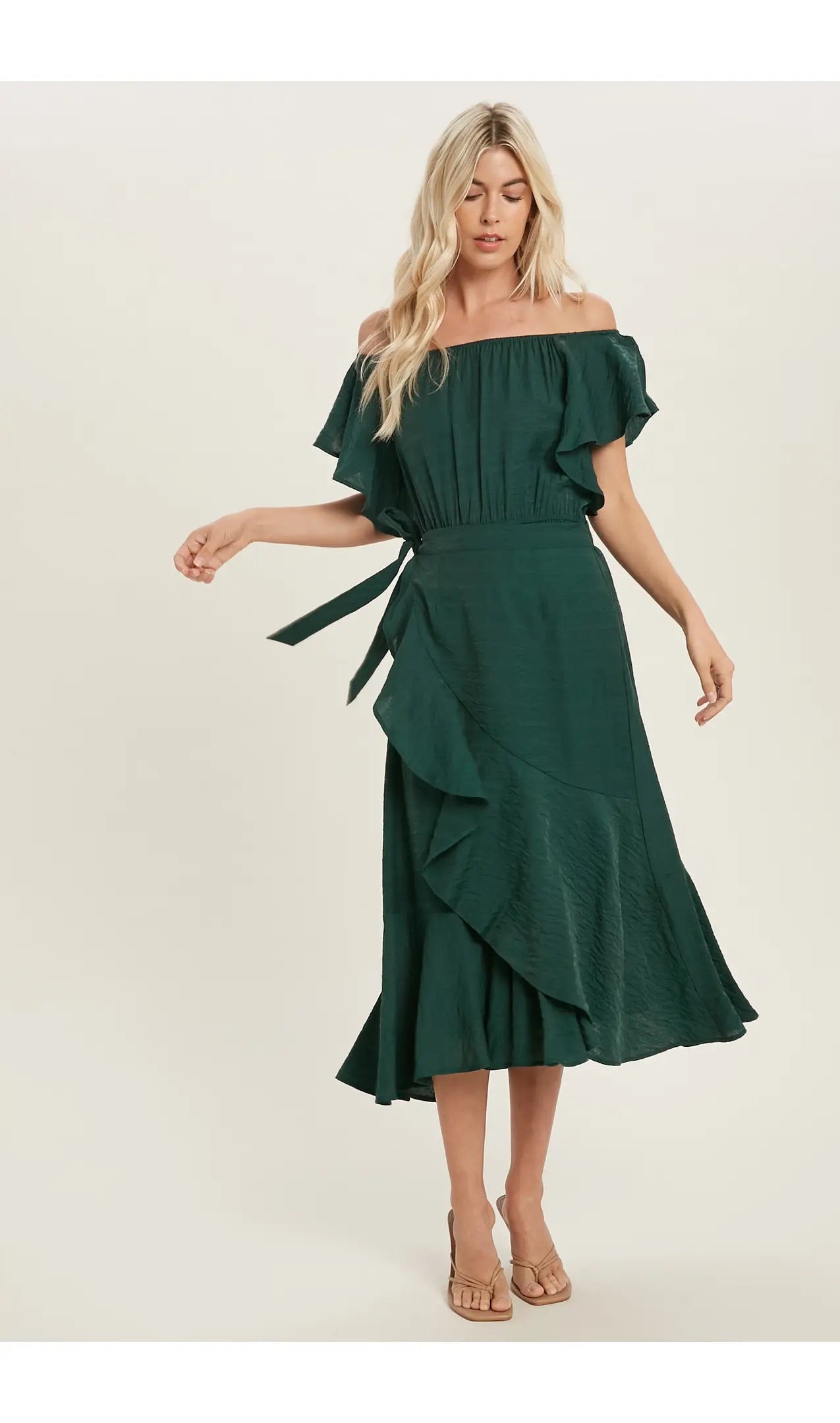 Wrap Off Shoulder Dress