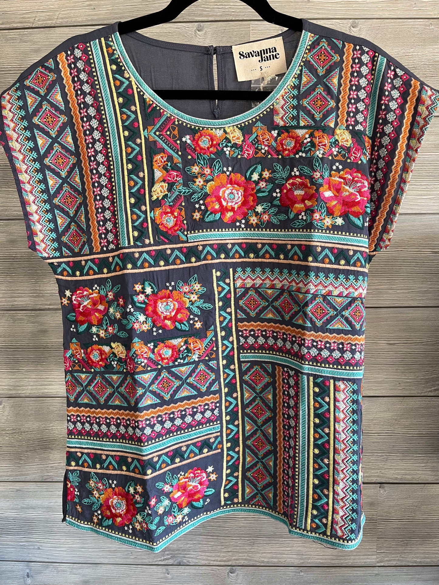 Oversized Embroidered Top