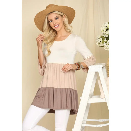 Mocha Tiered Top