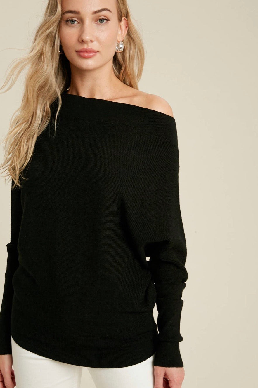 Black Batwing Pullover