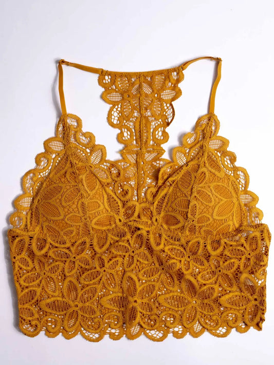 Crochet Lace Bralette (Mustard) – 9th Street Clothing Co