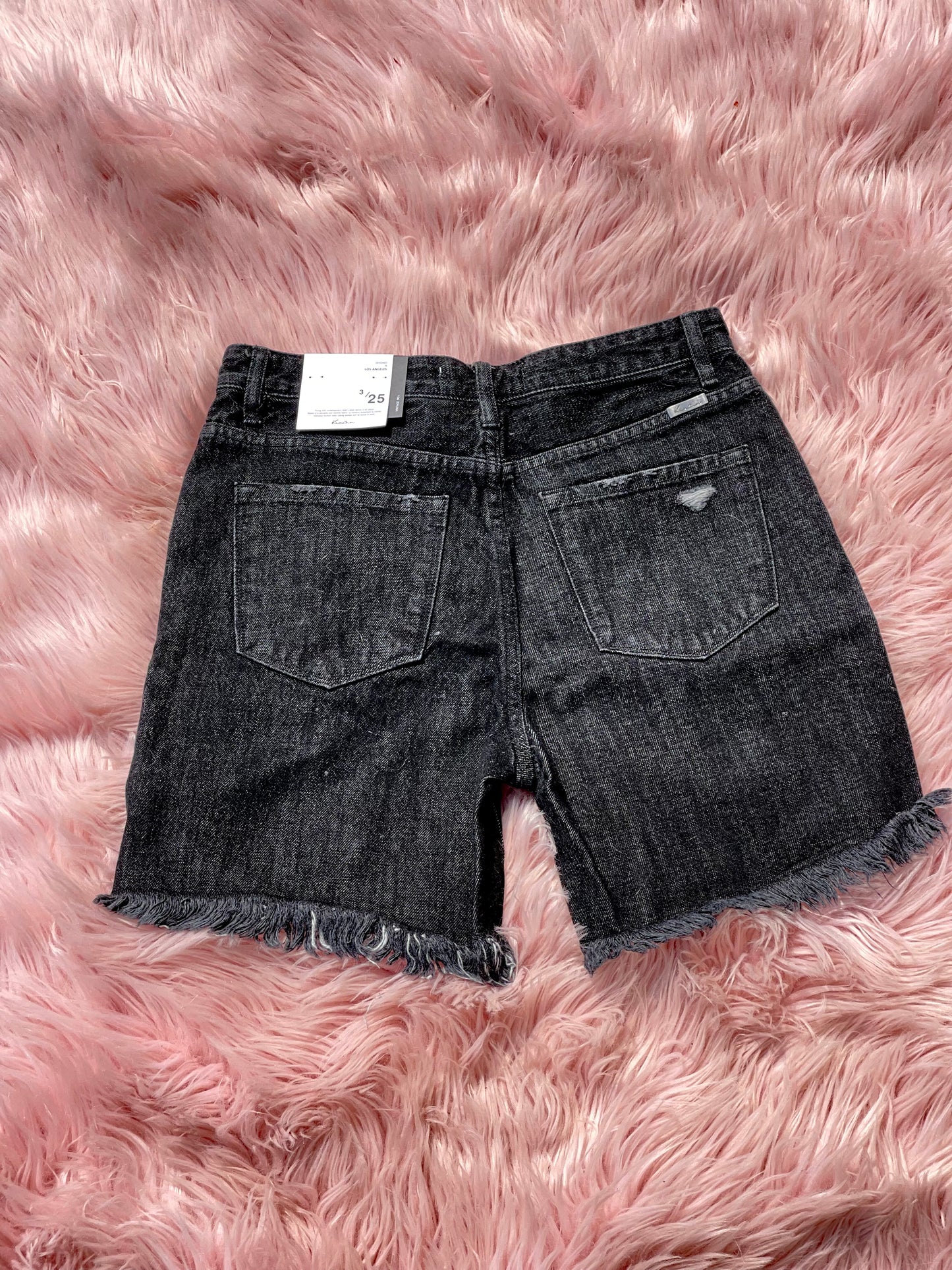 VINTAGE 90S Black High Rise Kan Can Shorts