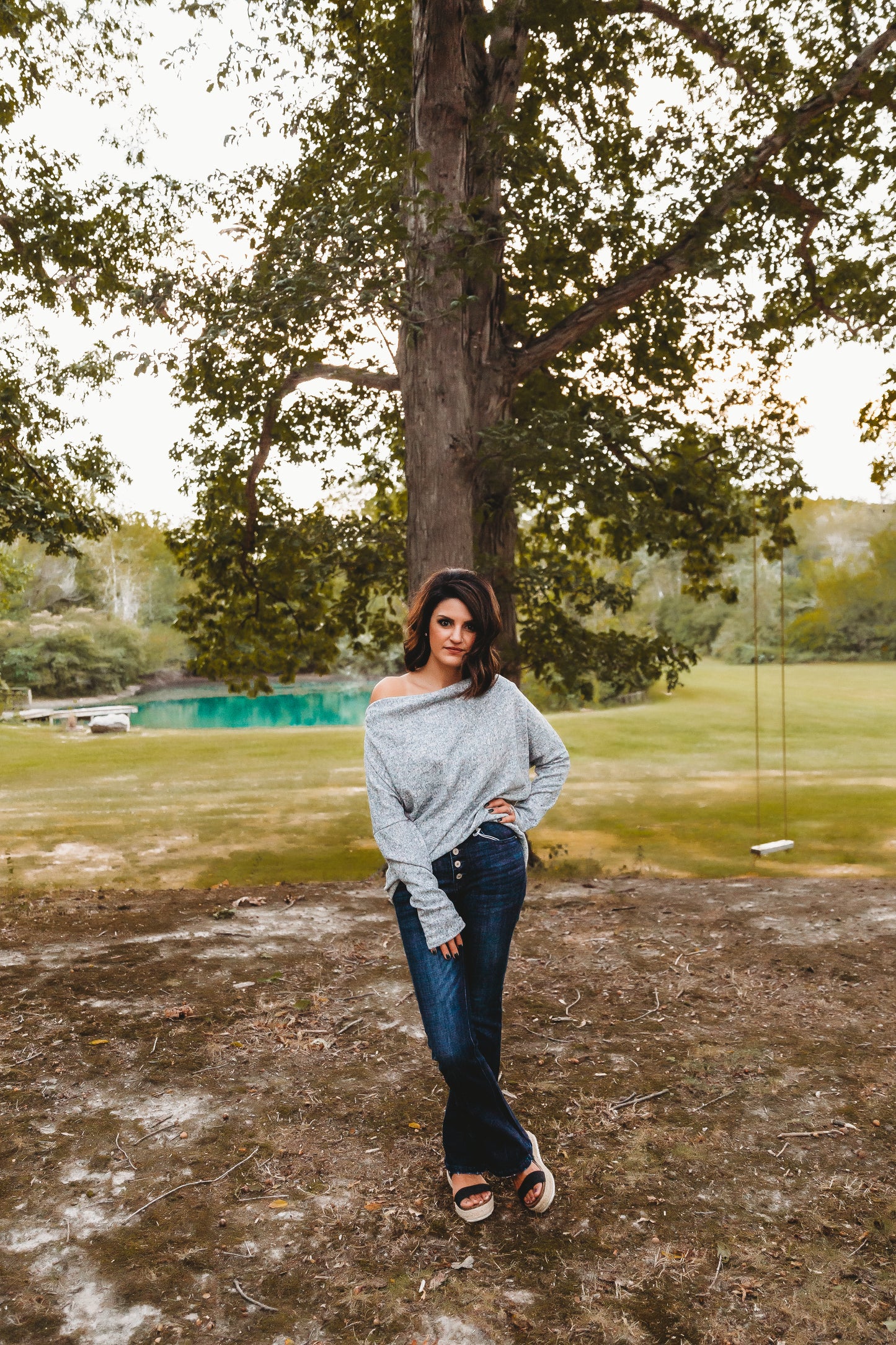 Heather Gray Knit Top