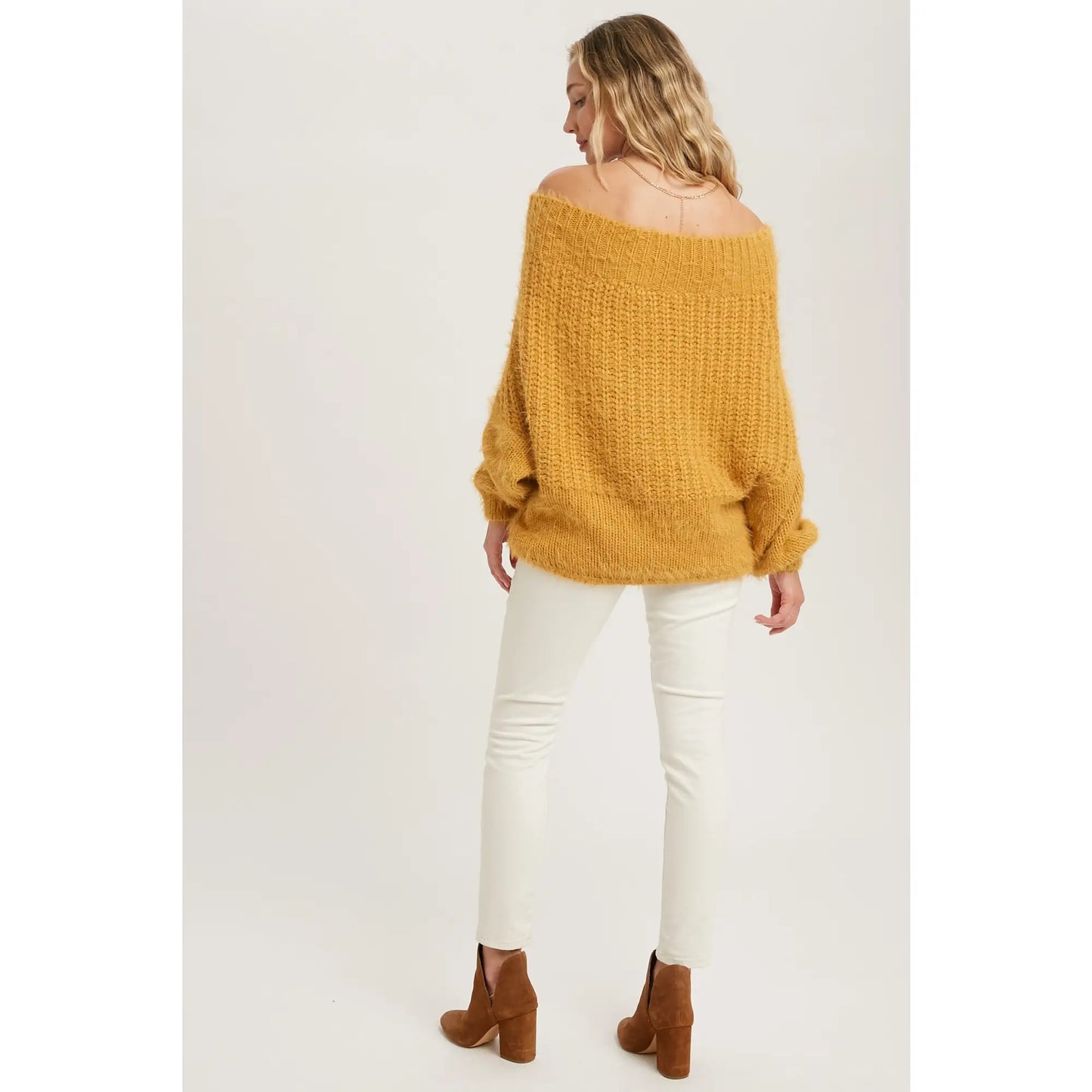 Mustard Fuzzy Knit Sweater