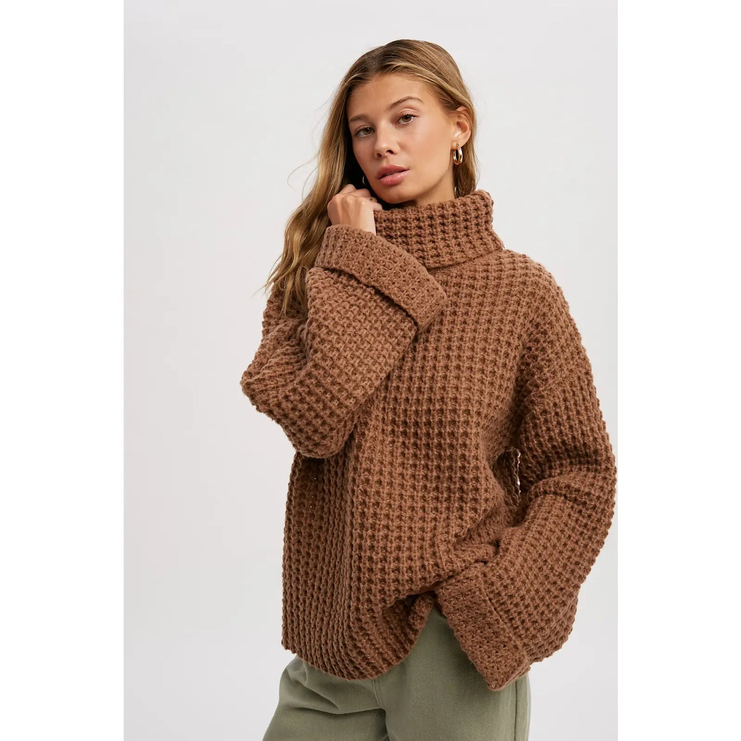 Chunky Waffle Knit Pullover