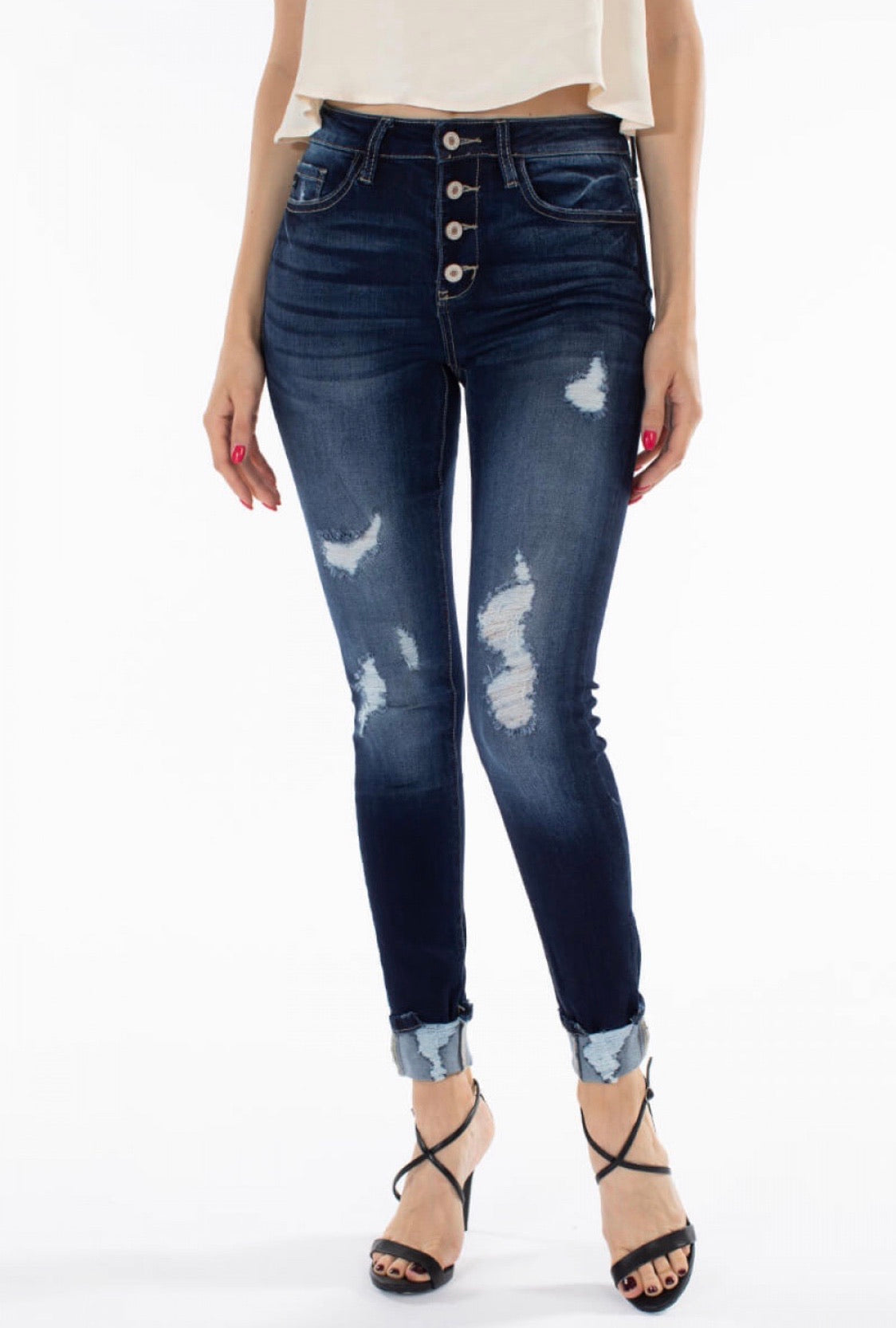 Chelsea High Rise Ankle Skinny