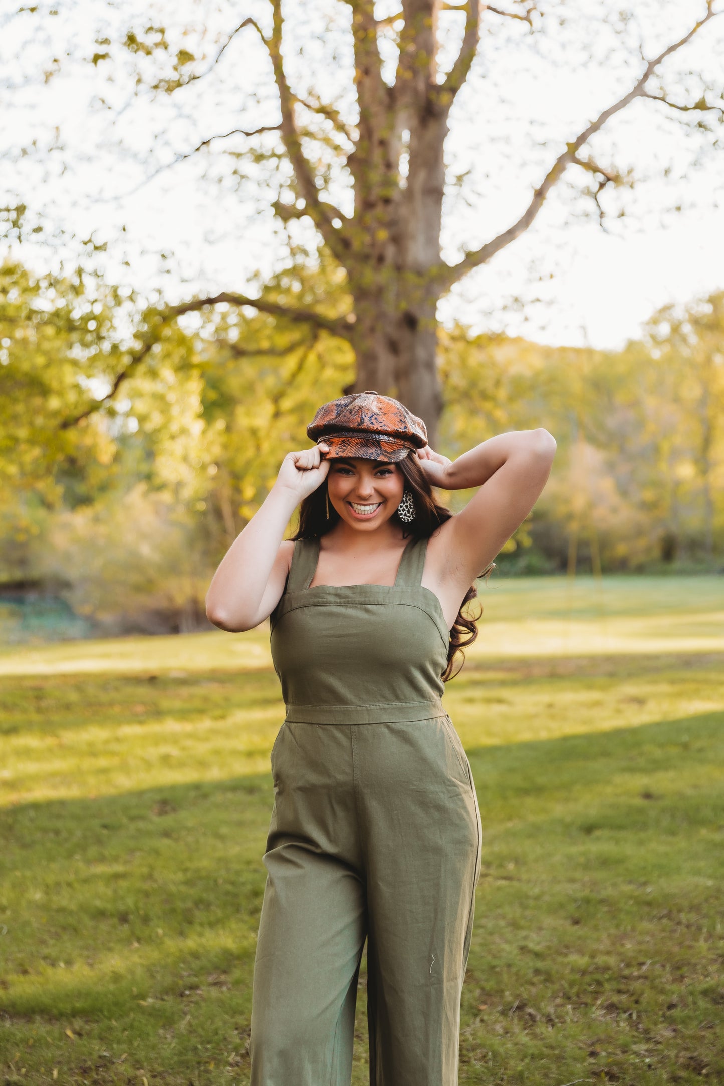 Smocked Back Army Green Jumpsuit