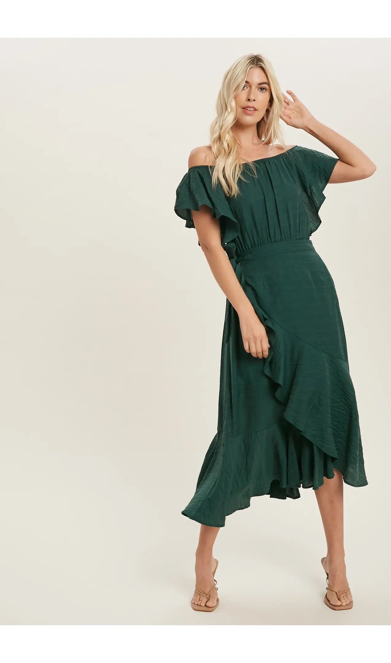 Wrap Off Shoulder Dress