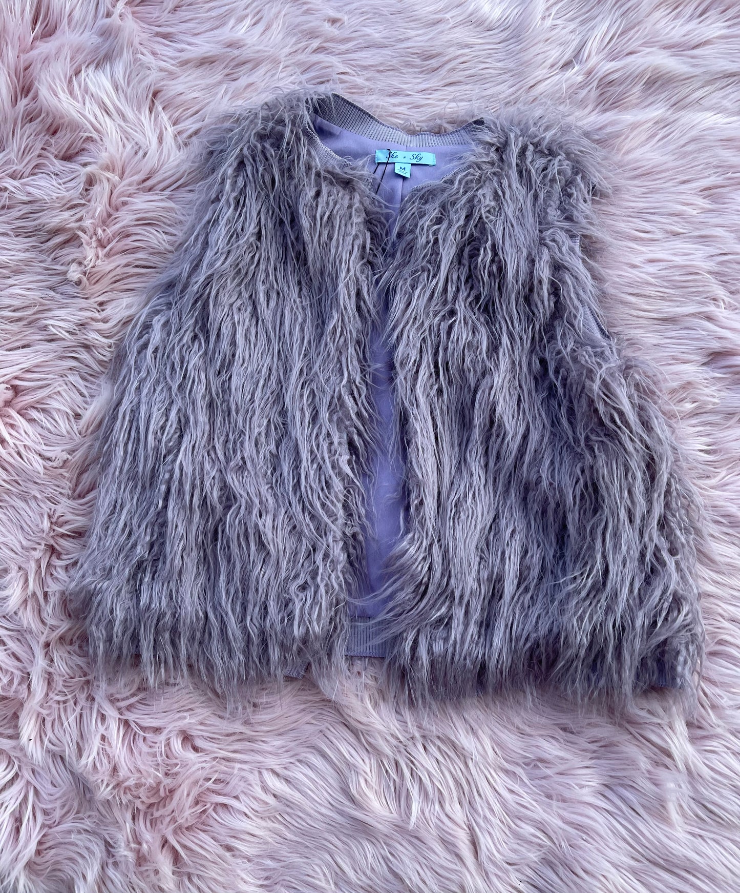 Lavender fuzzy vest