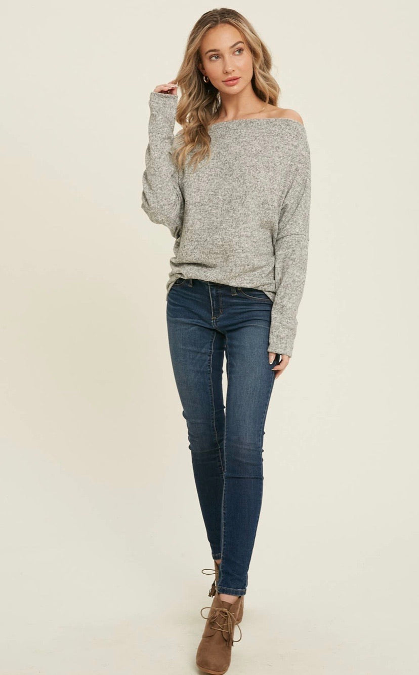 Heather Gray Knit Top