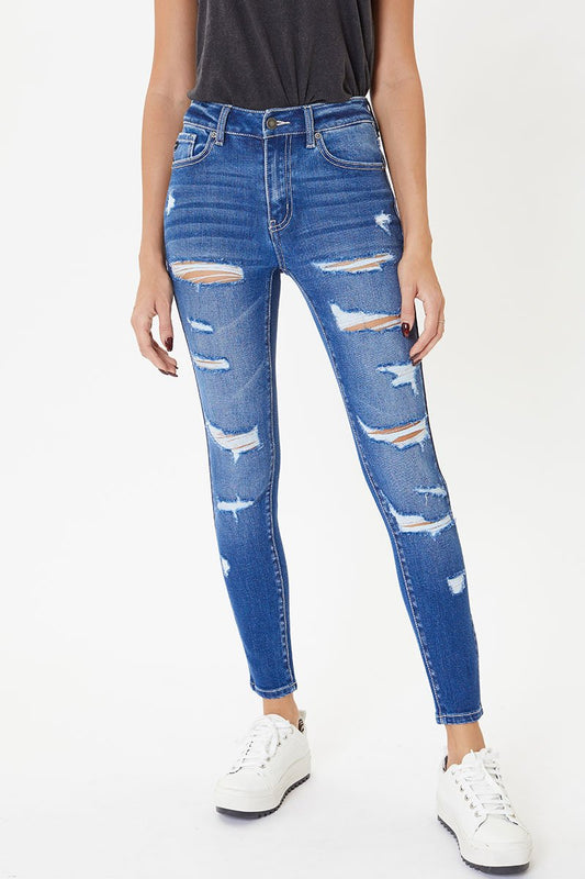 CURVY High Rise Ankle Skinny Jeans