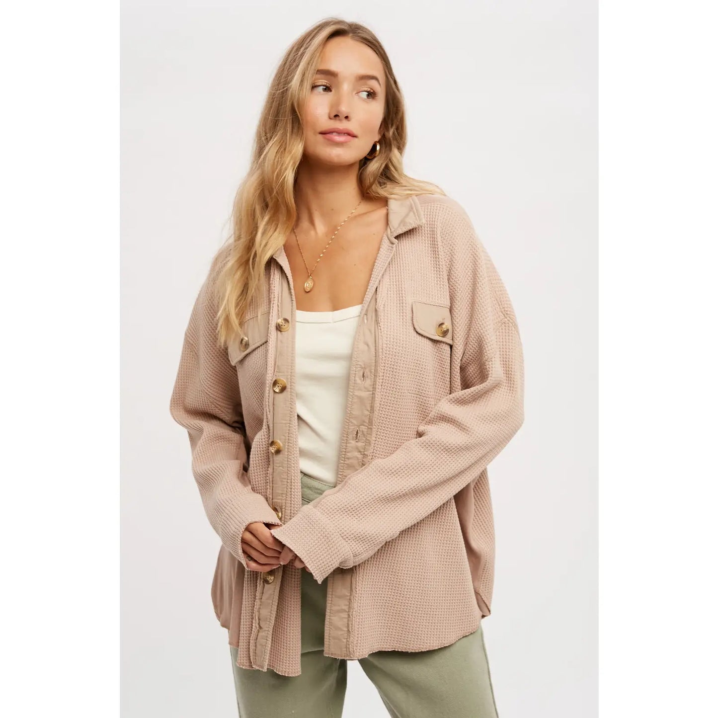 Slouchy Waffle Knit Jacket