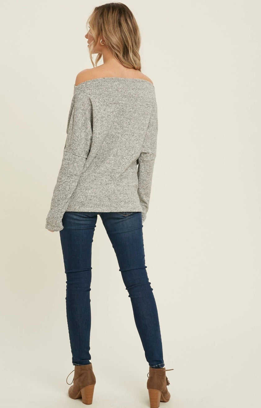 Heather Gray Knit Top